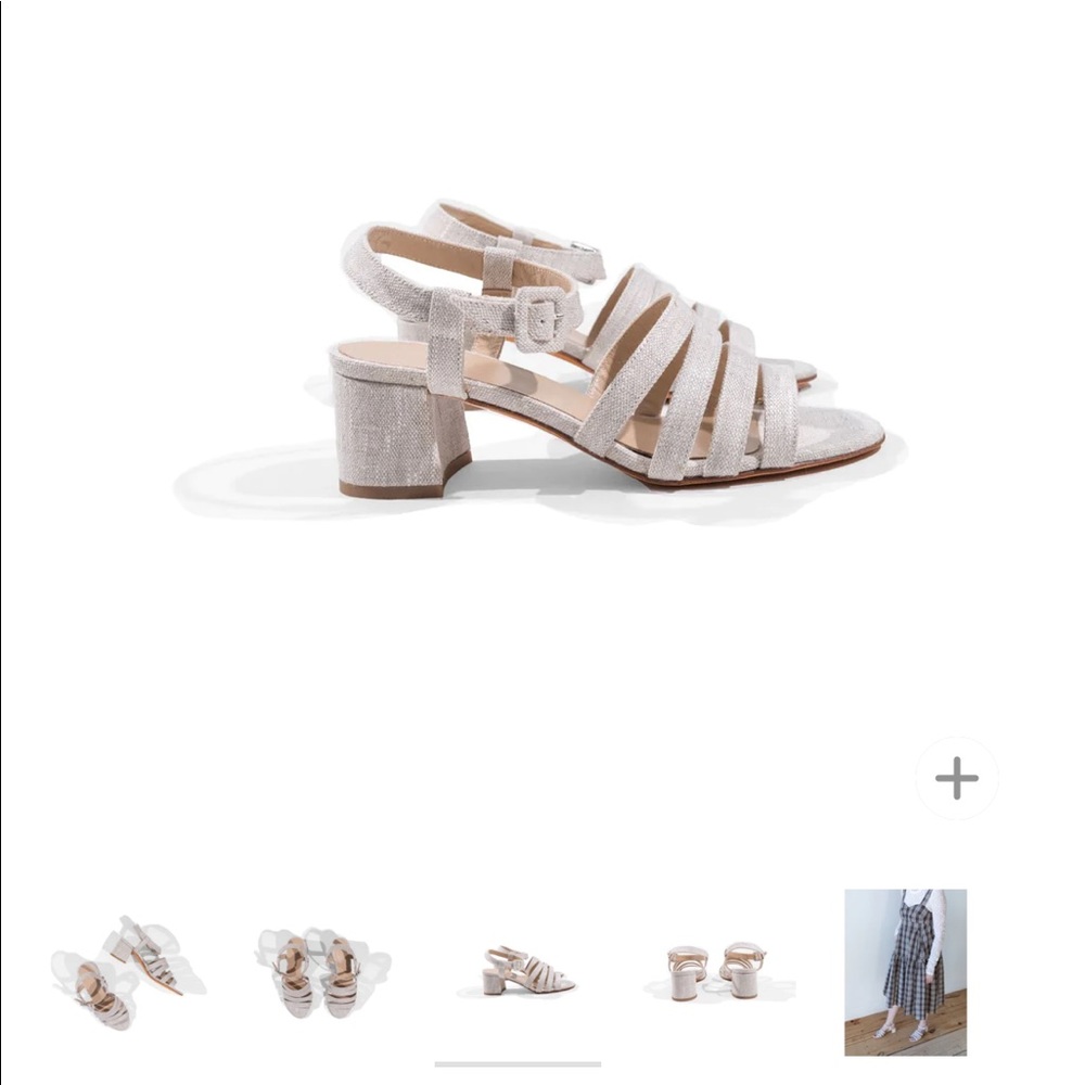 Maryam Nassir Zadeh Palma 3" Heel Sandals Flax 36 - Picture 2 of 10